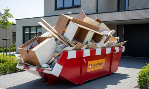 Bouwafval container keukenrenovatie