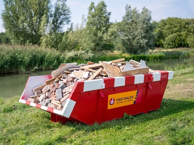 6 kuub bouw- en sloopafval container